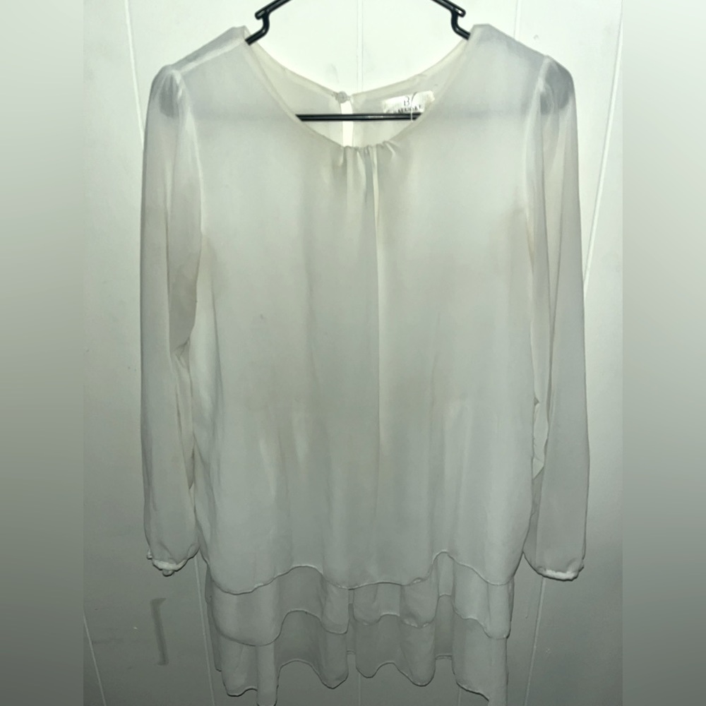 White silk long shirt Baluoke from amazon.